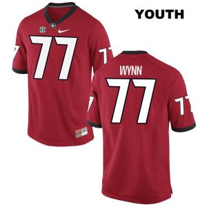 Youth Georgia Bulldogs NCAA #77 Isaiah Wynn Nike Stitched Red Authentic College Football Jersey UUZ3254RF